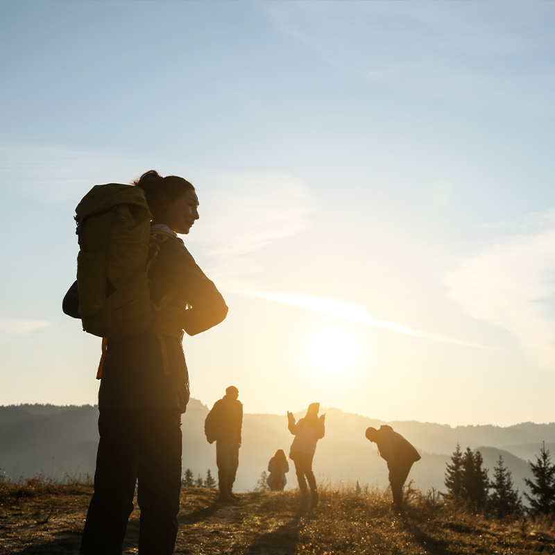 Biodynamische Craniosacraltherapie und Supervision in Lüneburg - Eine Gruppe Menschen blickt von Berg in die weite Landschaft